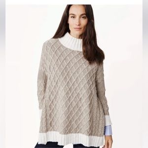 Mersea Beige Cable Knit Turtleneck Sweater